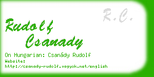 rudolf csanady business card